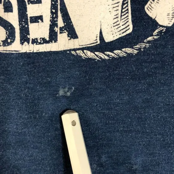 Under Armour Shirt Men Medium‎ Blue Charged Heatgear Graphic Skull Anchor Logo - Picture 3 of 11